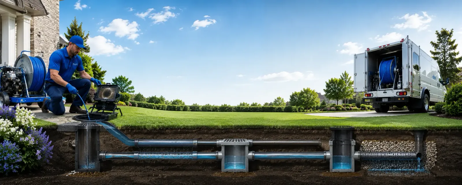 Outdoor drain cleaning information for West Warren, MA